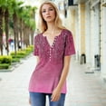 thumbnail image 6 of HAPIMO Women' Plus Size Flowy V-Neck Tees Fashion Clothes Casual Loose Elegant Blouses Flower Print Tops Summer Tops for Women Dressy Tunic Pink L, 6 of 9