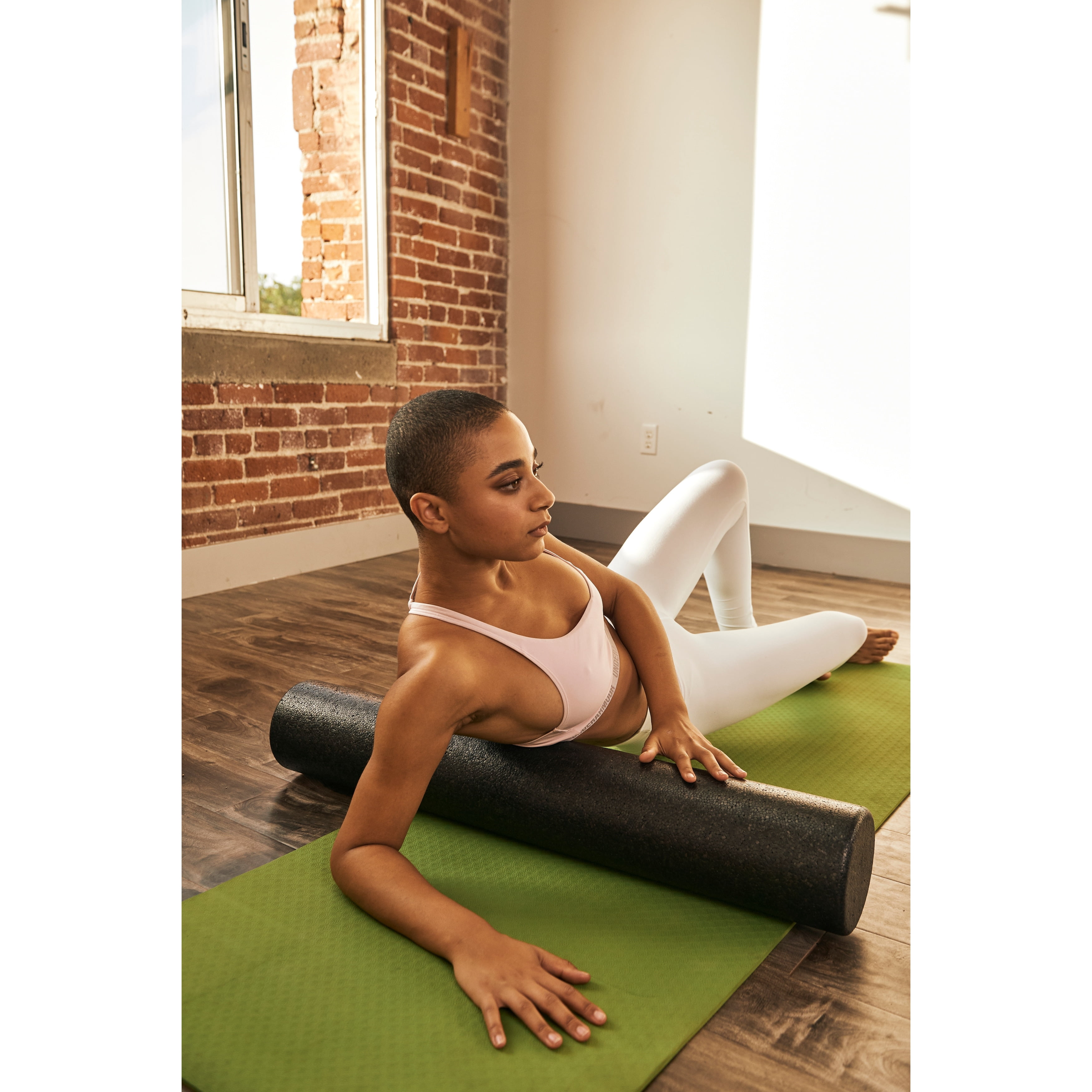 Aeromat Elite High Density Foam Roller, 6" x 36", Firm - Black
