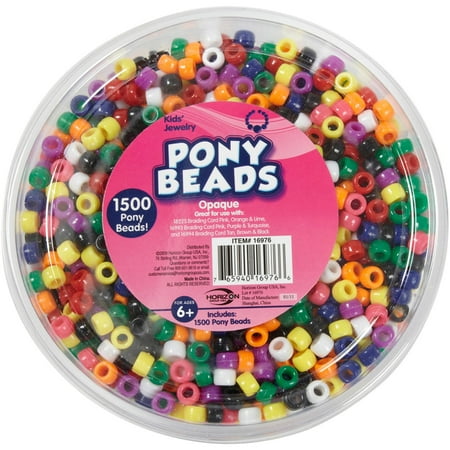 Horizon Group USA Kids Craft Plastic Pony Multi-Color Mix Beads, 1 Each