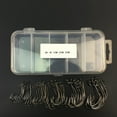 thumbnail image 3 of Opolski 50Pcs 2# 1# 1/0# Fishing Jig Hooks High Carbon Steel Barb J-shaped Fishhook Set, 3 of 5