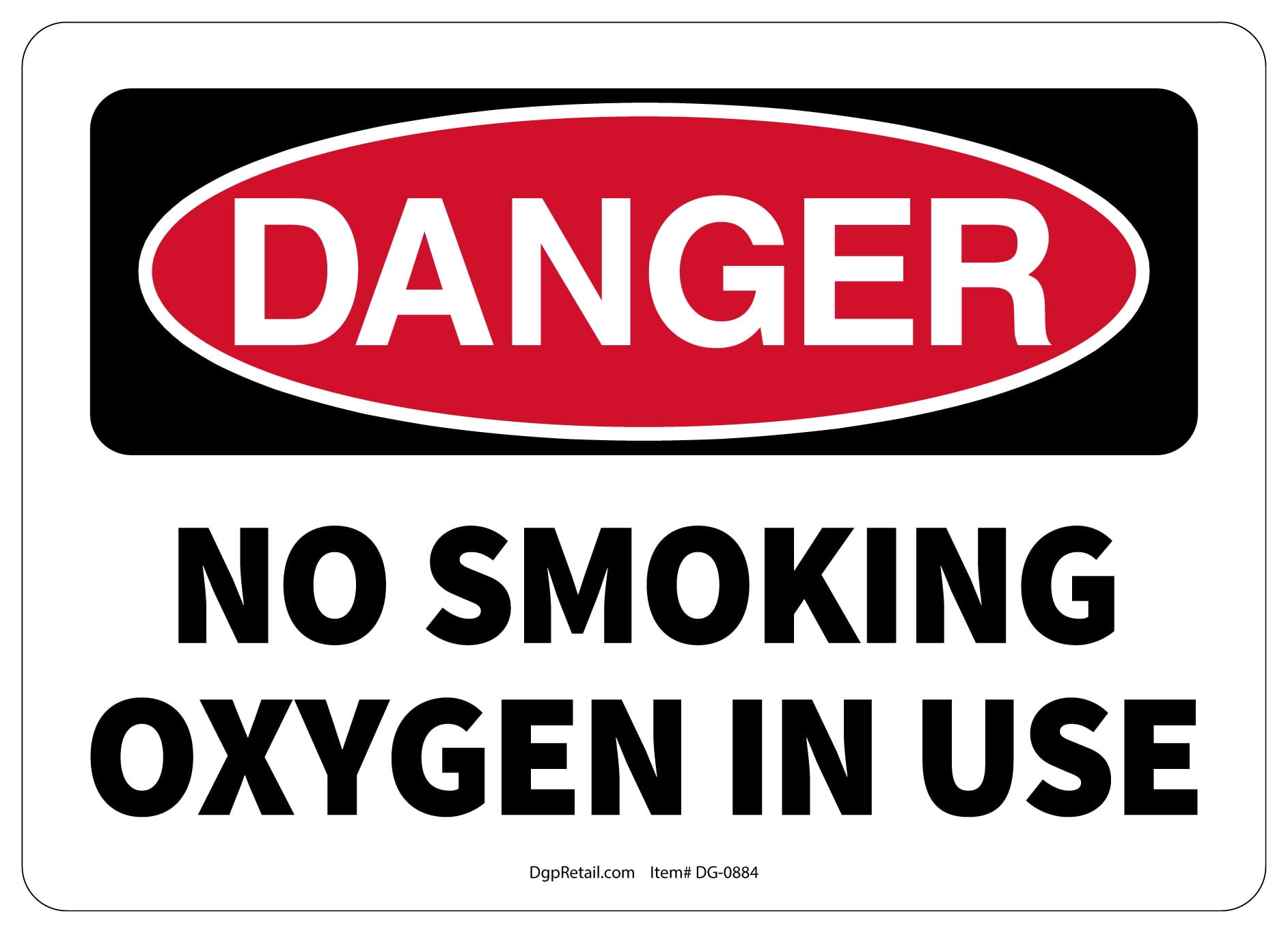 OSHA DANGER SAFETY SIGN NO SMOKING OXYGEN IN USE