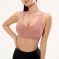thumbnail image 4 of Povozer Women's Sports Bras Fitness Workout Padded Yoga Bra Criss Cross Back(Pink,XL), 4 of 6