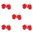 thumbnail image 1 of Manoplas para Niños Qarigey 1 Par Calentadores de Dedos Cómodos de Punto Color Sólido Invierno Rojo, 1 of 6