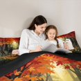 thumbnail image 4 of Feelyou Cartoon Ghost Twin Comforter Sets, Cute Black Cat Autumn Floral Bedding Set, Red Brown, Black Reversible, 2pcs, 1 Comforter and 1 Pillowcase, 4 of 7