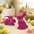 thumbnail image 4 of POKPTHF 2Pcs Easter Ornaments Flocked Bunny Cute Short Pile Figure Rabbit Statue Decoration Adorable Home Decorations for Springtime Celebrations and Gift Giving, 4 of 6