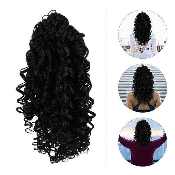 Raindrops  Extensions Natural Curl Horse Tail African American Ponytail Black Woman