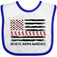 thumbnail image 3 of Inktastic Aplastic Anemia Awareness Red and White Ribbons and Flag Boys or Girls Baby Bib, 3 of 4
