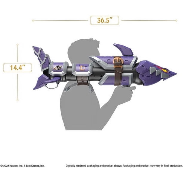 Collectible Nerf LMTD Jinx Fishbones Blaster, 3-Dart Bursts, Age