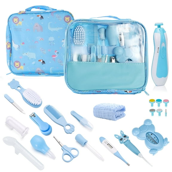 Baby Grooming Kit, 21 in 1 Newborn Nursery Healthcare Kit for Infant Toddlers Baby Boys Girls (0-3 Years ) - Blue
