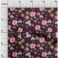thumbnail image 1 of oneOone Cotton Silk Wine Fabric Flower & Leaves Watercolor Craft Project Decor Fabric Print By The Yard 42 Inche Wide, 1 of 4