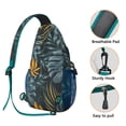 thumbnail image 3 of Jungle Leaves Crossbody Bag - Water-Resistant Sling Bag with Secure Zippers - Great for Biking, Commuting, Casual Urban Use, 3 of 6