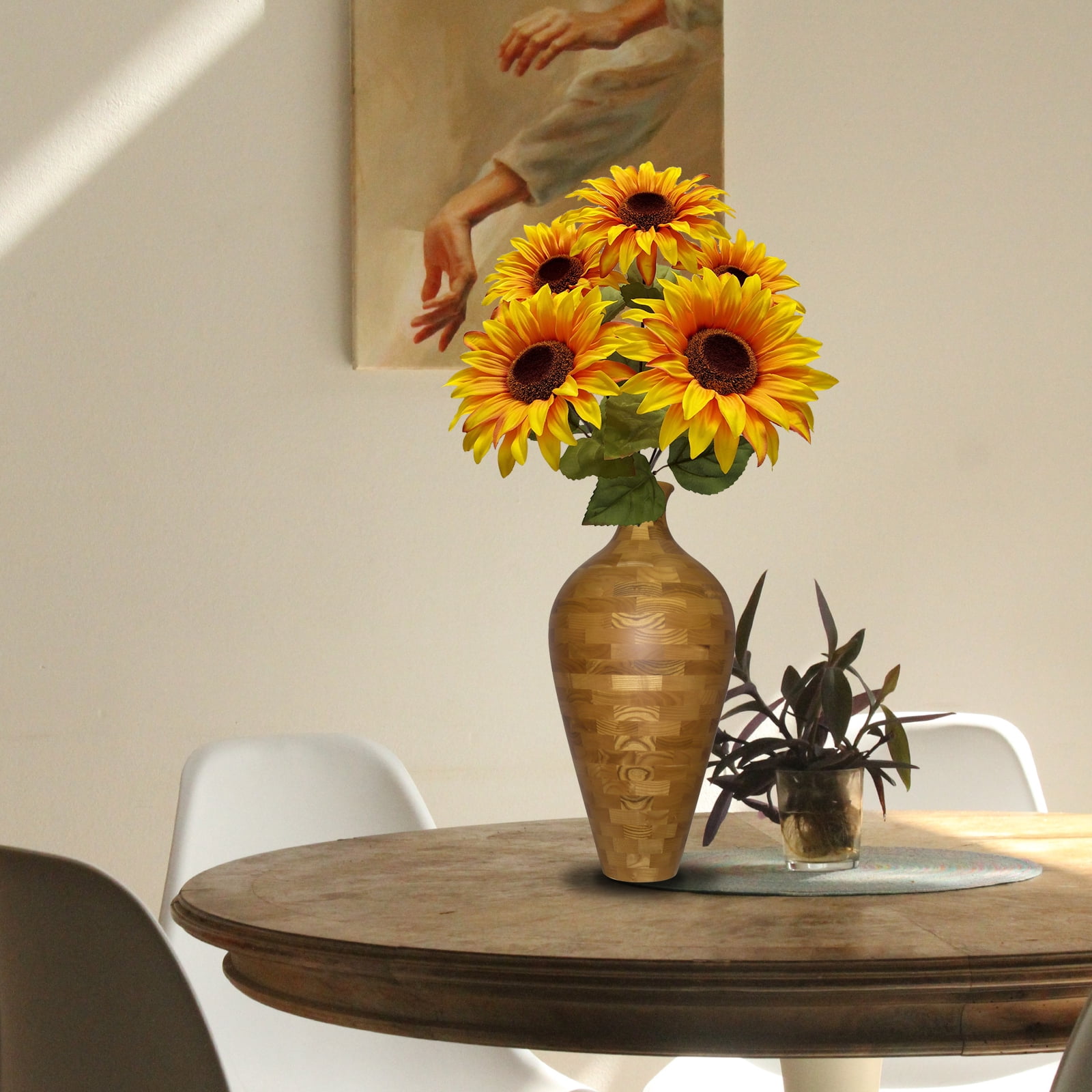 (2 pack) Mainstays 18in Indoor Artificial Sunflower Bush, Yellow Color