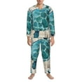 thumbnail image 4 of Kll Watercolor Sea Turtle Sleepwear Mens Flannel Pajamas,Long Cotton Pj Set, 4 of 9