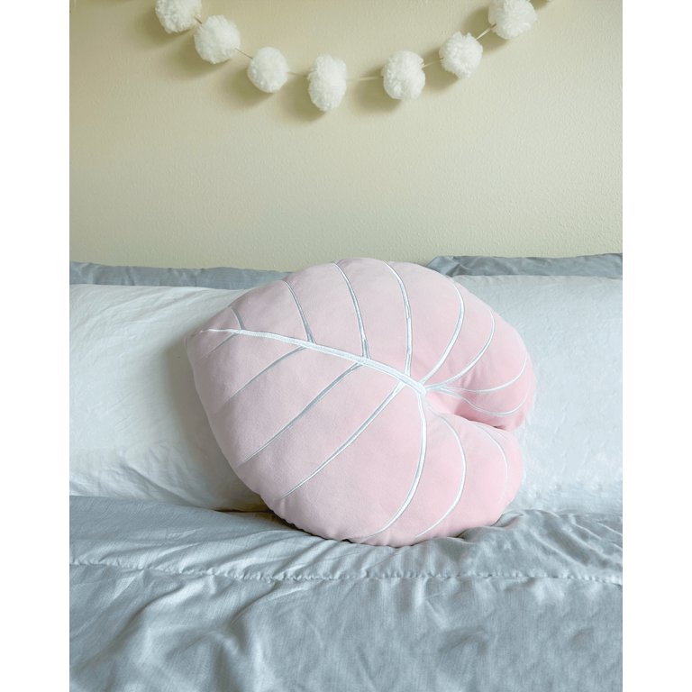 Philodendron Gloriosum Leaf Plush Pillow - Baby Pink - Walmart.com