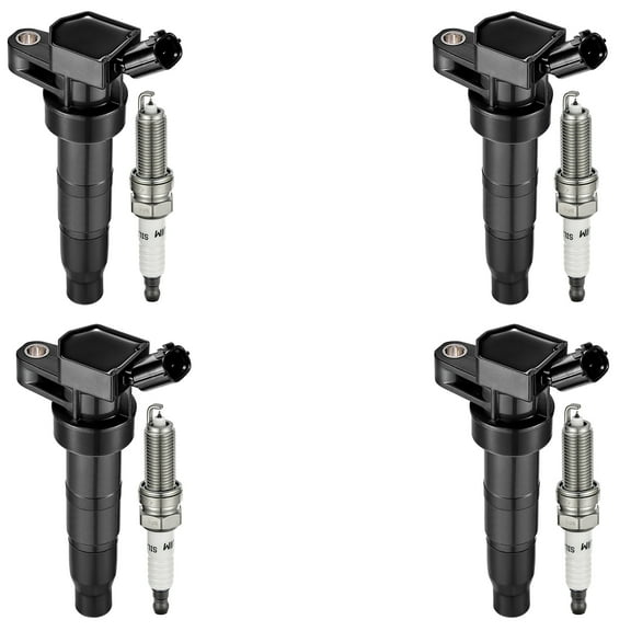 BDFHYK Ignition Coils UF611 and Iridium Spark Plug XP6203 Compatible with Hyundai Equus Genesis Sonata Tucson Kia Borrego K900 Optima Sorento V8 l4 2.4L 4.6L 5.0L Replaces C1667 5C1724 E1111 Set of 4
