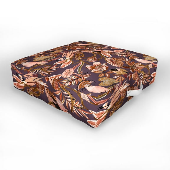 Society6 Marta Barragan Camarasa 2Pink tropical birds landscape Outdoor Floor Cushion