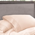 thumbnail image 6 of Udine 4 Piece Queen Size Microfiber Sheet Set with Crochet Lace The Urban Port, Pink- Saltoro Sherpi, 6 of 6