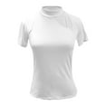 thumbnail image 4 of Clearance! Delayuji Short Sleeve Tops for Women Womens Short Sleeve Tops High Neck Basic Short Sleeved Summer Dress Casual Summer T Shirt Top L White, 4 of 5