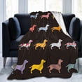 thumbnail image 1 of Dachshund In Sweaters Pattern Blankets Fleece Printed Cute Portable Soft Throw Blanket for Bed Office Quilt Dog Flannel Blanket, 1 of 7