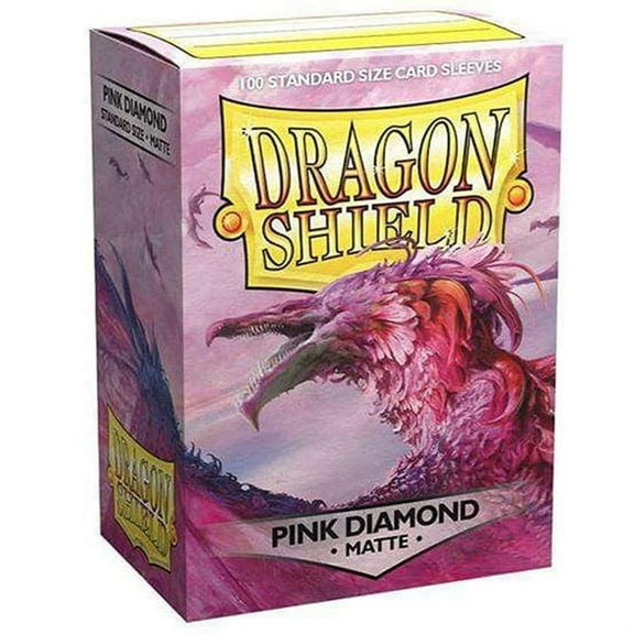 Dragon Shield Standard Size Sleeves - Matte Pink Diamond 100CT - Card Sleeves are Smooth & Tough - Compatible with Pokemon, Yugioh, & Magic The Gathering Card Sleeves - MTG, TCG, OCG