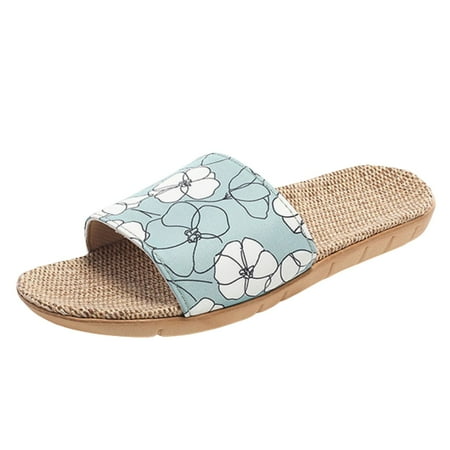 OJSFQUFP Sandals Women Dressy Summer Summer Women Slippers Home Footwear Indoor Outdoor Shoes Ladies Slides Slippers Soft Sole Outdoor Beach Shoes Office Slippers Green 37