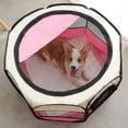 thumbnail image 2 of Portable Pet Playpen for Dogs & Cats, 33x33x23 inch Large Indoor Kitten Playpen with Mesh Sides, Foldable Dog Playpen for Small Dogs, Pop Up Travel Dog Pen,Pet Crate with Mesh Sides, 2 of 6