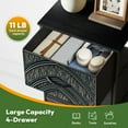 thumbnail image 5 of 4 Drawer Vertical Storage Dresser seamless gothic style with Wood Top Fabric Pull Drawers, 5 of 8