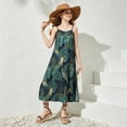 thumbnail image 6 of Glisme Big Girls Dress Floral Print Sleeveless Off The Shoulder Beach Resort-style Girls Dresses, 6 of 6