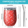 thumbnail image 5 of Christmas 12oz Stainless Steel Insulated Wine Tumbler with Lid and Straw – Double Wall Vacuum Mug for Hot & Cold Drinks, 304 Steel Interior, Sweat-Free Design, 5 of 5