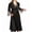 Black, variant on Women's Shirley of Hollywood X20559 Plus Size Chiffon Charmeuse Long Robe (Black 1X-2X)