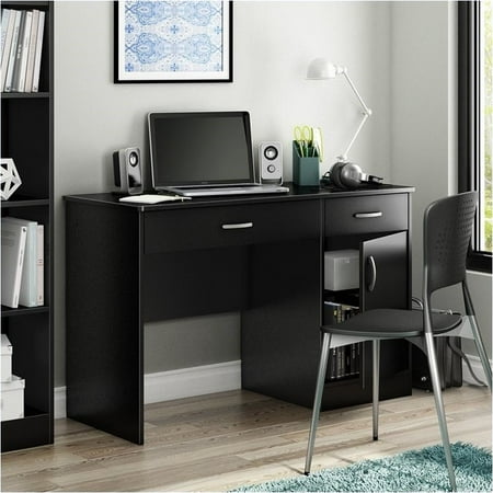 Pemberly Row Small Computer Desk in Pure Black - Walmart.com