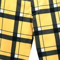 thumbnail image 7 of ohmzyzo Men's Plaid Slacks Regular Fit Flat Front Work Prom Checked Dress Pants Slim Tapered Leg Trousers with Pockets Yellow Yellow, 7 of 7