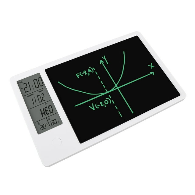 Tableta de Escritura Con Calendario de Escritorio, RelOJ Digital Con Visualización de Fecha para Oficina en Casa, Pantalla LCD, Hora, Fecha, Semana, Temperatura, Humedad, Con