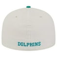 thumbnail image 4 of Men's New Era Cream/Aqua Miami Dolphins Throwback Corduroy 59FIFTY Fitted Hat, 4 of 5