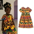 thumbnail image 2 of Rovga Fashion Dresses For Girls 0-5Y Kids Dashiki African Print Short Sleeve Princess Dress Clothes, 2 of 9