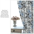 thumbnail image 5 of Flowers Curtains Blue Rose Floral Gray Leaves Natural Plants Modern Aesthetic Bedroom Living Room Bathroom Blackout Rod Pocket Decoration Window Drapes 2 Panels W42xL84in, 5 of 6