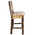 thumbnail image 4 of Glacier Country Collection Barstool w/ Back, Ergonomic Wooden Seat, 4 of 5