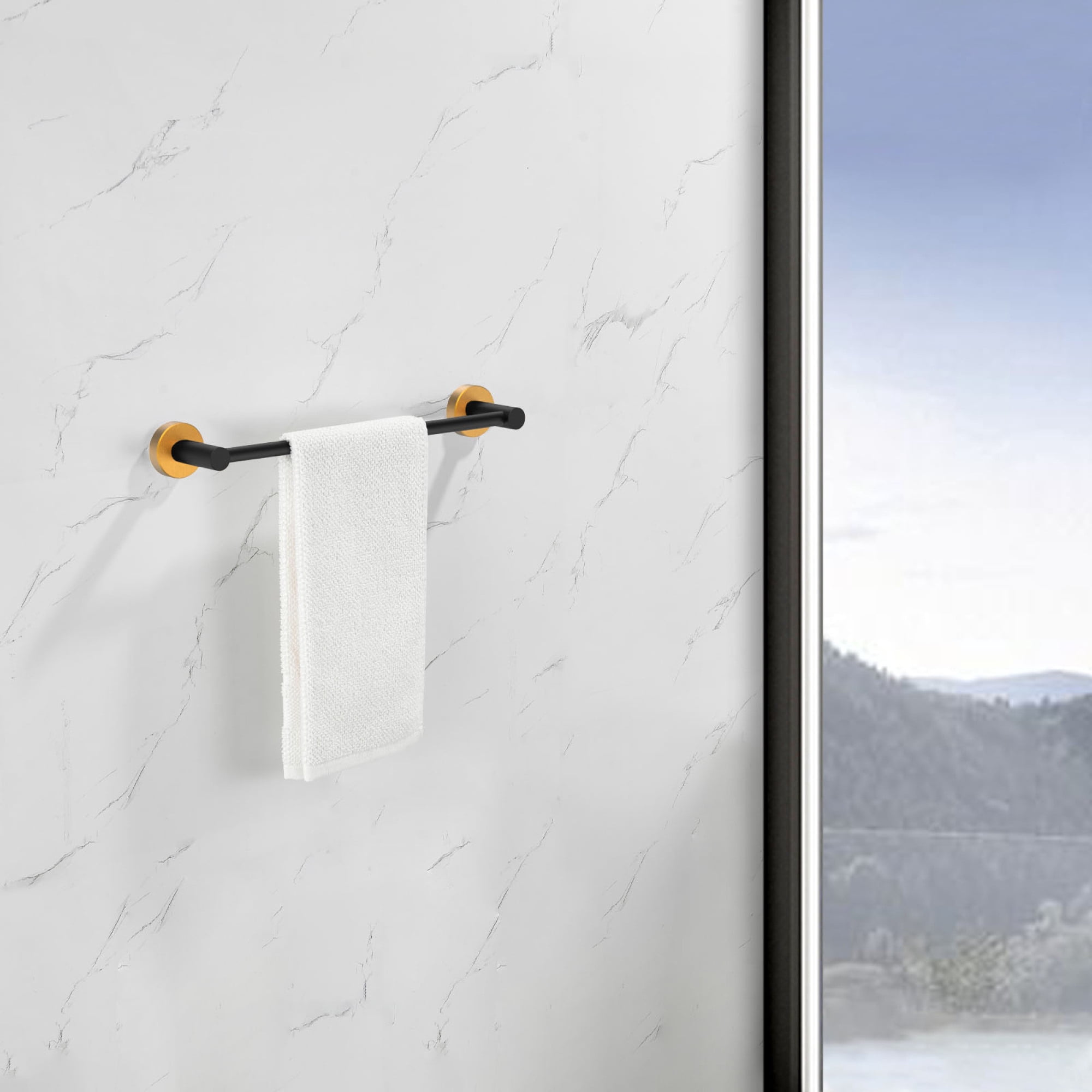 Bathroom Hardware Set, Thicken Space Aluminum 6 PCS Towel bar Set Wall Mounted