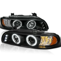Spec-D Tuning LED Signal Black Projector Headlights Compatible with 2001-2003 BMW E39 5-Series All Without OE Xenon Headlights, Left   Right Pair Headlamps Assembly