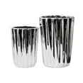 thumbnail image 2 of Tapered Round Flower Vase Set of Two - Silver - Benzara, 2 of 2