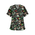 thumbnail image 1 of xiaxaixu Femmes Noël Col en V Manches Courtes Hauts Blouses d'Uniforme de Travail pour Infirmières, 1 of 3