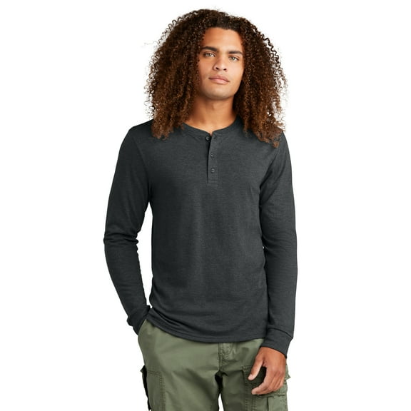 District Perfect Tri Long Sleeve Henley DT145