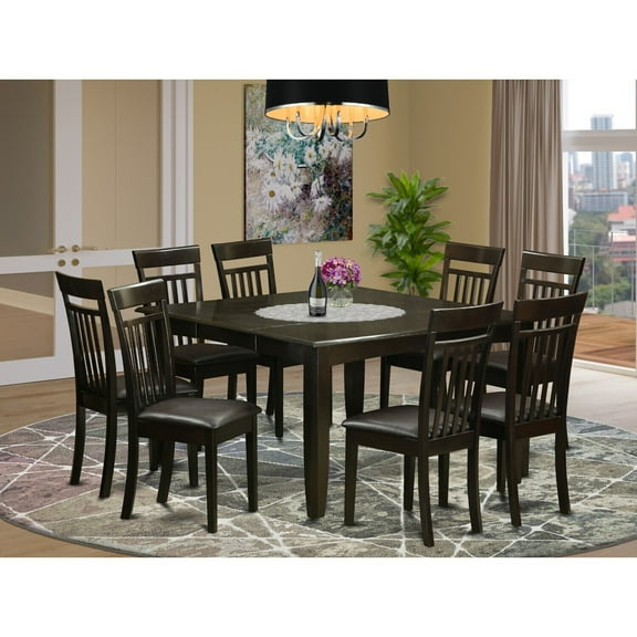 Elegant 5-Piece Dining Set - Dark Cappuccino Finish - 54" Table - Kitchen & Dining Room Furniture