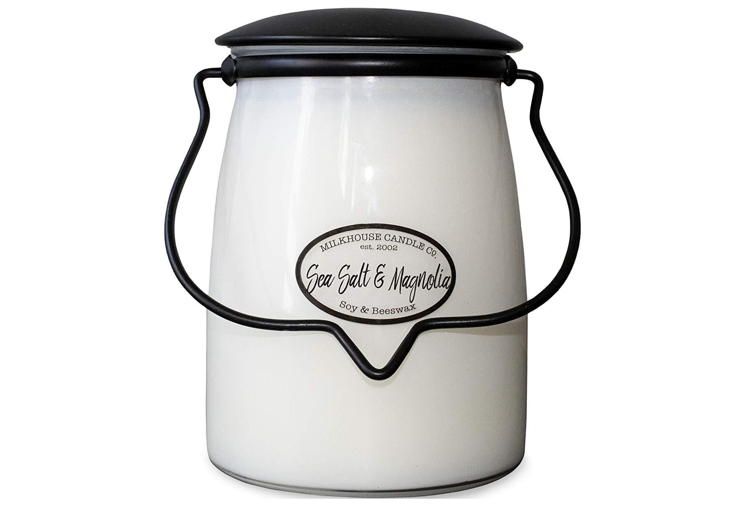 Milkhouse Candle Company, White Driftwood & Coconut, Creamery Collection, Scented Soy Candle, Butter Jar, 16oz