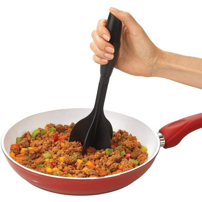 5 Blades Kitchen Ground Meat Chopper Spatula | Hamburger Ground Beef Mix N  Chop Tools | for Non-Stick Cookware (Red)