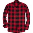 thumbnail image 1 of Alimens & Gentle Camisas casuales de franela a cuadros de manga larga con botones y ajuste regular para hombre, 1 of 4