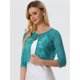 thumbnail image 2 of Dde San Patricio Cárdigan Elegante De Bolero De ManLarTop De Encaje Floral Transparente PaMujer Verde MalaquiXL, 2 of 5