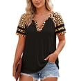 thumbnail image 3 of Graphic Tennis Tees for Women Plus Size Summer Short Sleeve Pullover Tee for Daily Casual Comfort with Crewneck Tunic Style Loose Fit Women’s T-Shirts Brown XXL, 3 of 3