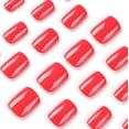 thumbnail image 2 of Uñas postizas Dulyork rojas cortas acrílicas tipo press on, 24 piezas, 2 of 6