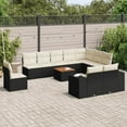 thumbnail image 1 of vidaXL 11 Piece Garden Sofa Set with Cushions Black Poly Rattan, 1 of 5